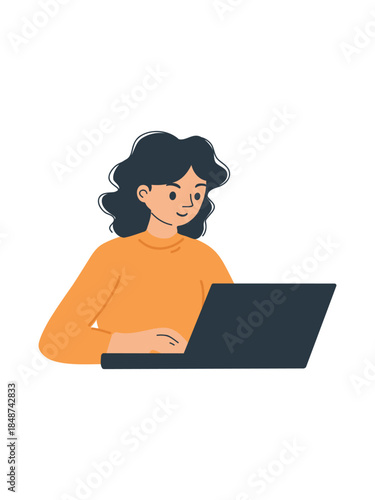 woman working on laptop at desk