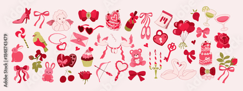 Valentines Day Flat Icons Big Set