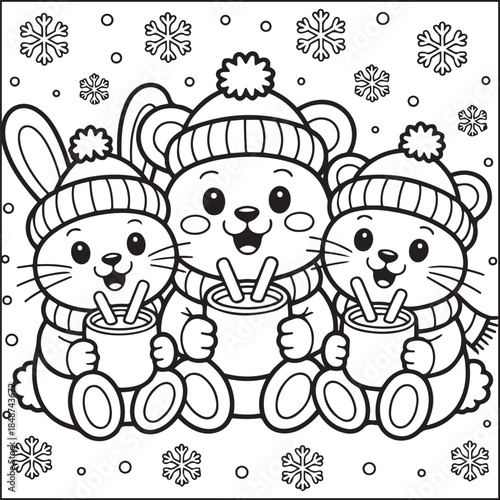 Wallpaper Mural Christmas bold and easy black and white coloring pages Torontodigital.ca