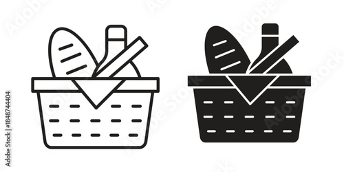 Picnic icon flat simple icon. Liner version - stock vector.