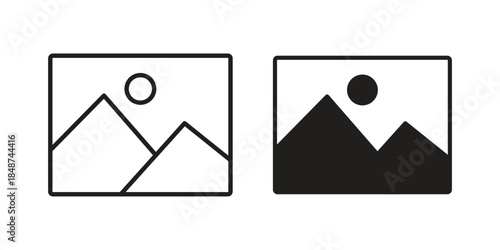 Picture icon flat simple icon. Liner version - stock vector.