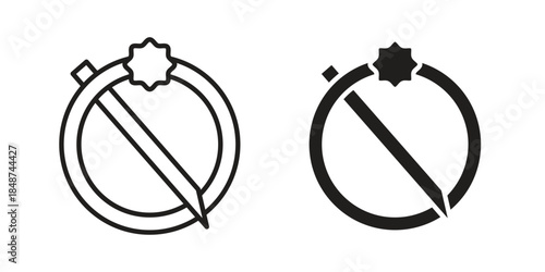 Piercing icon flat simple icon. Liner version - stock vector.