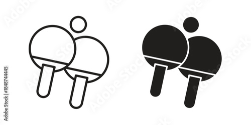 Ping pong icon flat simple icon. Liner version - stock vector.