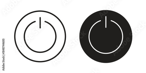 Power icon flat simple icon. Liner version - stock vector.