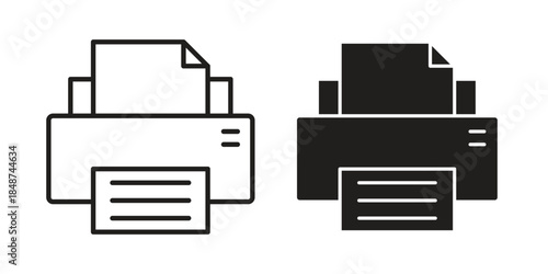 Print icon flat simple icon. Liner version - stock vector.