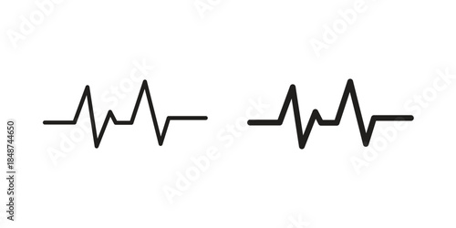 Pulse icon flat simple icon. Liner version - stock vector.