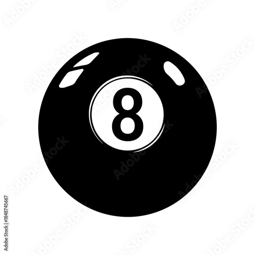 Black pool 8 ball isolated without background.