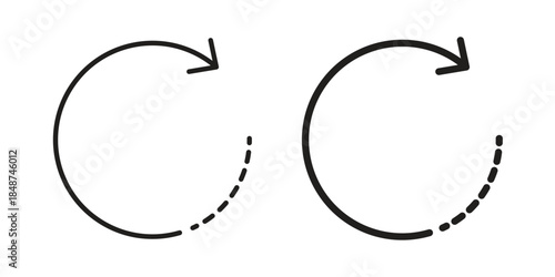 Rotate right icon flat simple icon. Liner version - stock vector.