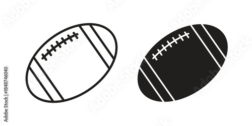 Rugby icon flat simple icon. Liner version - stock vector.