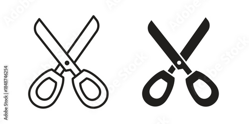 Scissors icon flat simple icon. Liner version - stock vector.