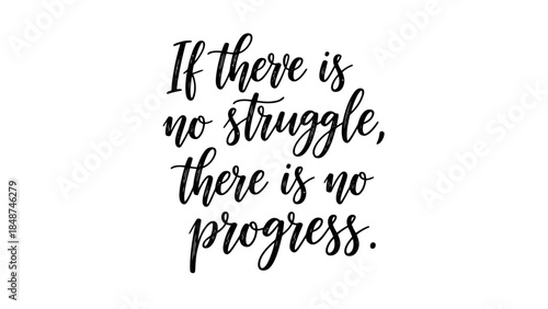 Motivational Quote:  If there is no struggle, there is no progress message