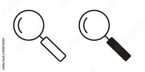 Search icon flat simple icon. Liner version - stock vector.
