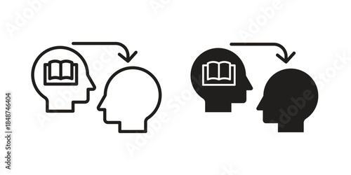 Share thoughts icon flat simple icon. Liner version - stock vector.