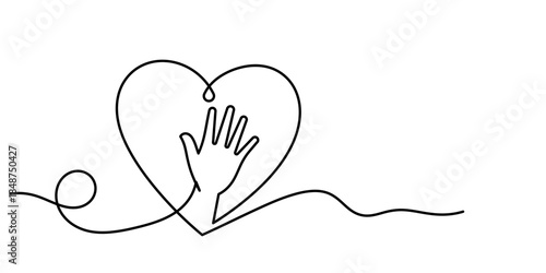 Simple illustration of Hand vector continuous one line art