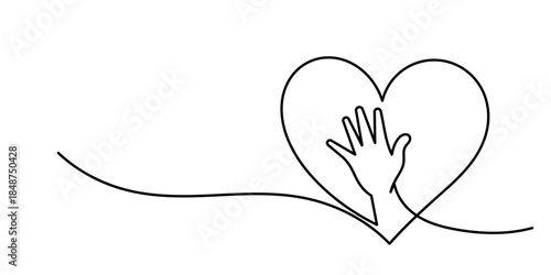 Simple illustration of Hand vector continuous one line art