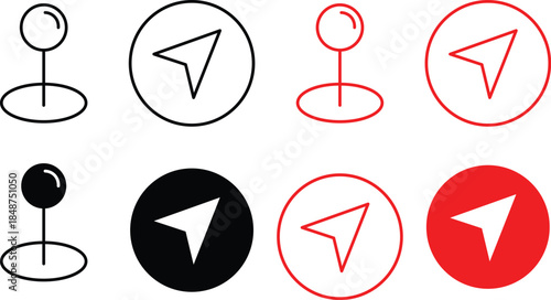 Map pin location icon set. Map pointers. Map markers. pointer GPS location symbol. Set of location pin icons on transparent background
