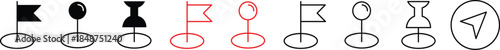 Map pin location icon set. Map pointers. Map markers. pointer GPS location symbol. Set of location pin icons on transparent background
