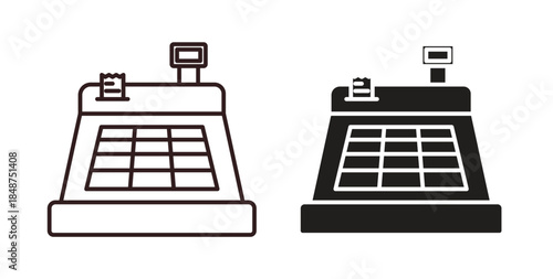 Cash register icons designs can be used for mobile, ui, websites