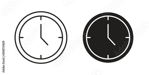 Clock icons designs can be used for mobile, ui, websites