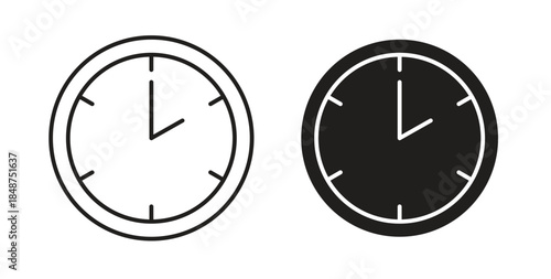 Clock two icons designs can be used for mobile, ui, websites