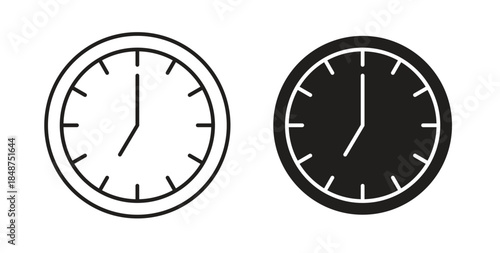 Clock seven icons designs can be used for mobile, ui, websites