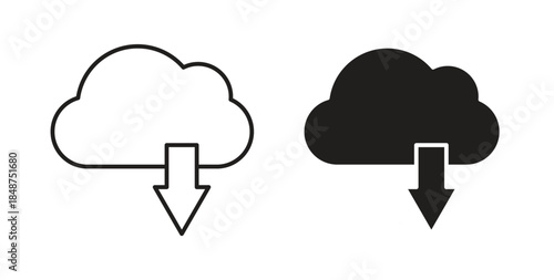 Cloud download icons designs can be used for mobile, ui, websites