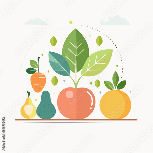 vector illustration of fruits