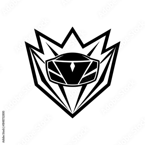 Electric Supercar Emblem with Sharp Futuristic Angles and High Performance Design Aesthetic Vector illustration