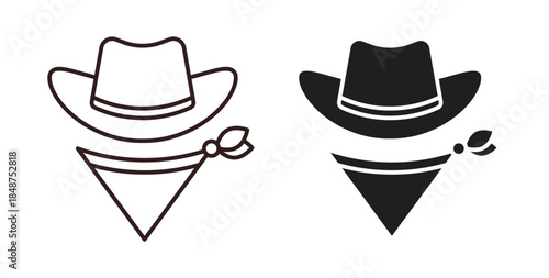 Cowboy icons designs can be used for mobile, ui, websites