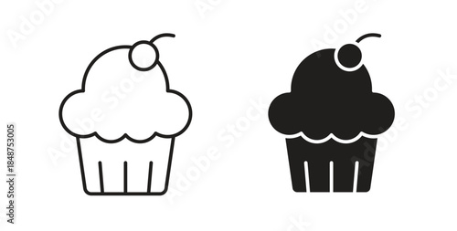 Cupcake icons designs can be used for mobile, ui, websites