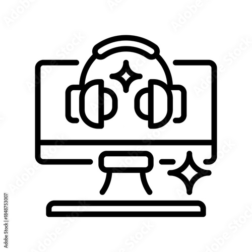 Help Desk Line Icon, Outline Symbol for User Support, Issue Handling, Ticket Management, Service Assistance, and Customer Guidance. Vector Sign Icon.