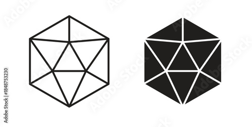 Dice d20 icons designs can be used for mobile, ui, websites