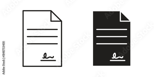 Document signed icons designs can be used for mobile, ui, websites
