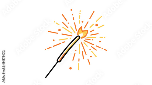 Festive Sparkler Vector Icon