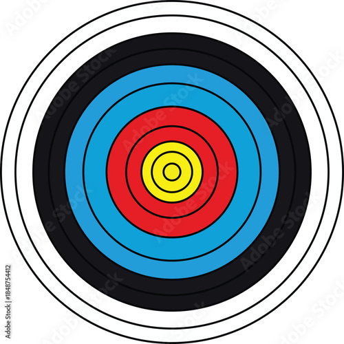 Vibrant Archery Target with Concentric Rings