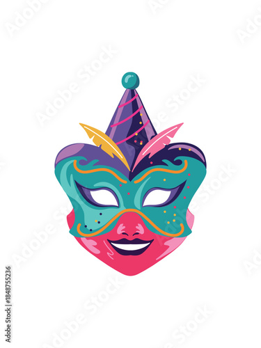 carnival mask illustration on white background