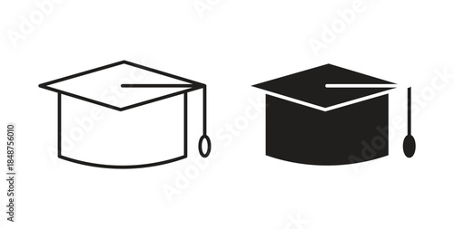 Graduation cap icons designs can be used for mobile, ui, websites