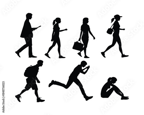 Human Movement and Fitness Activities Concept – Exercise, Running, Walking and Gym Training