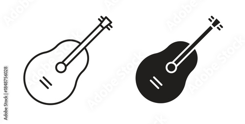 Guitar icons designs can be used for mobile, ui, websites