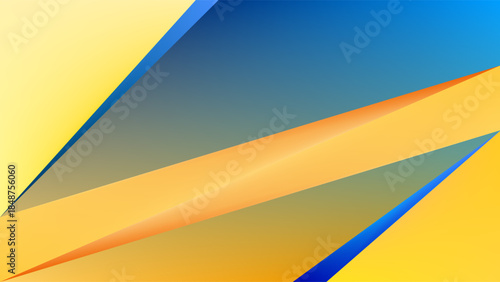 ABSTRACT BACKGROUND WITH DIAGONAL GEOMETRIC SHAPES BLUE ORANGE GRADIENT COLORFUL DESIGN VECTOR TEMPLATE GOOD FOR MODERN WEBSITE, WALLPAPER, COVER DESIGN, LANDING PAGE