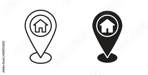 Home location icons designs can be used for mobile, ui, websites