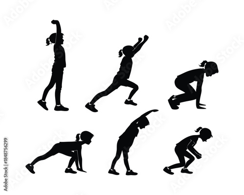Human Movement and Fitness Activities Concept – Exercise, Running, Walking and Gym Training