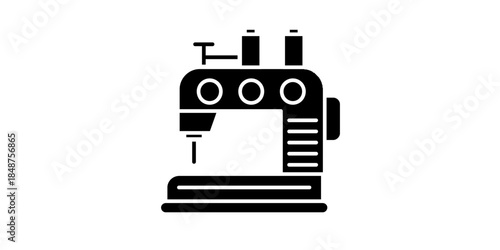 Modern sewing machine icon for fashion design and crafting projects