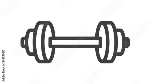 Simple Black and White Dumbbell Illustration