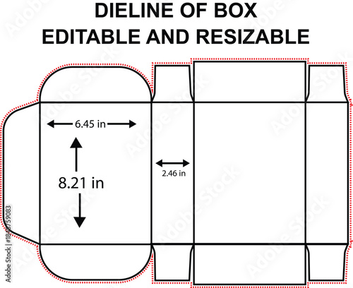 Custom dimensions tuck end boxes arc overlap lids dieline