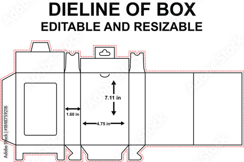 Hanging flip-top window box dieline