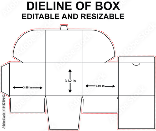 Cube folding box dieline