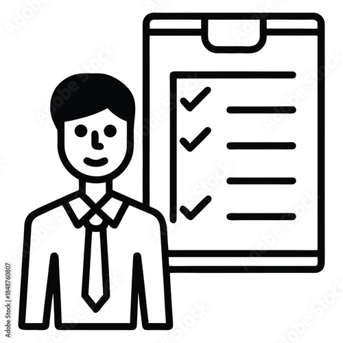 Businessman with a clipboard and checklist