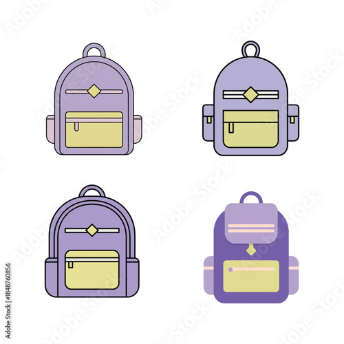 Educational backpack vector illustration for kids school learning design