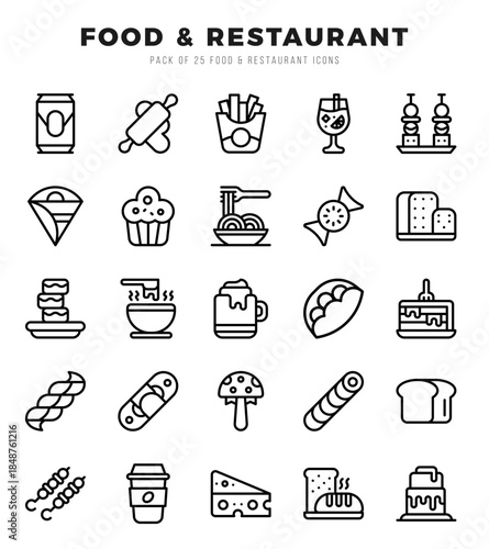 Food and Restaurant icons set. Vector illustration.